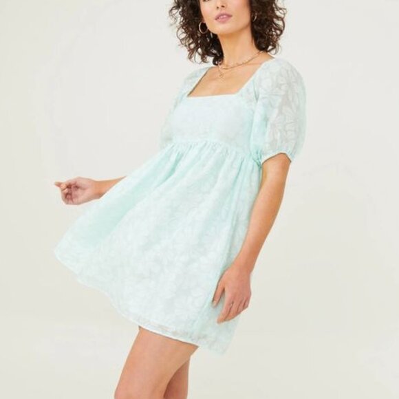 Altar'd State Dresses & Skirts - Altar'd State Women's Sabrina Babydoll Fit & Flare Mini Dress in Mint Green
